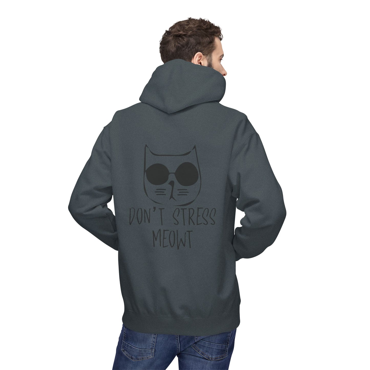 Cool Cat Vibes Hoodie - Cozy Fleece Pullover