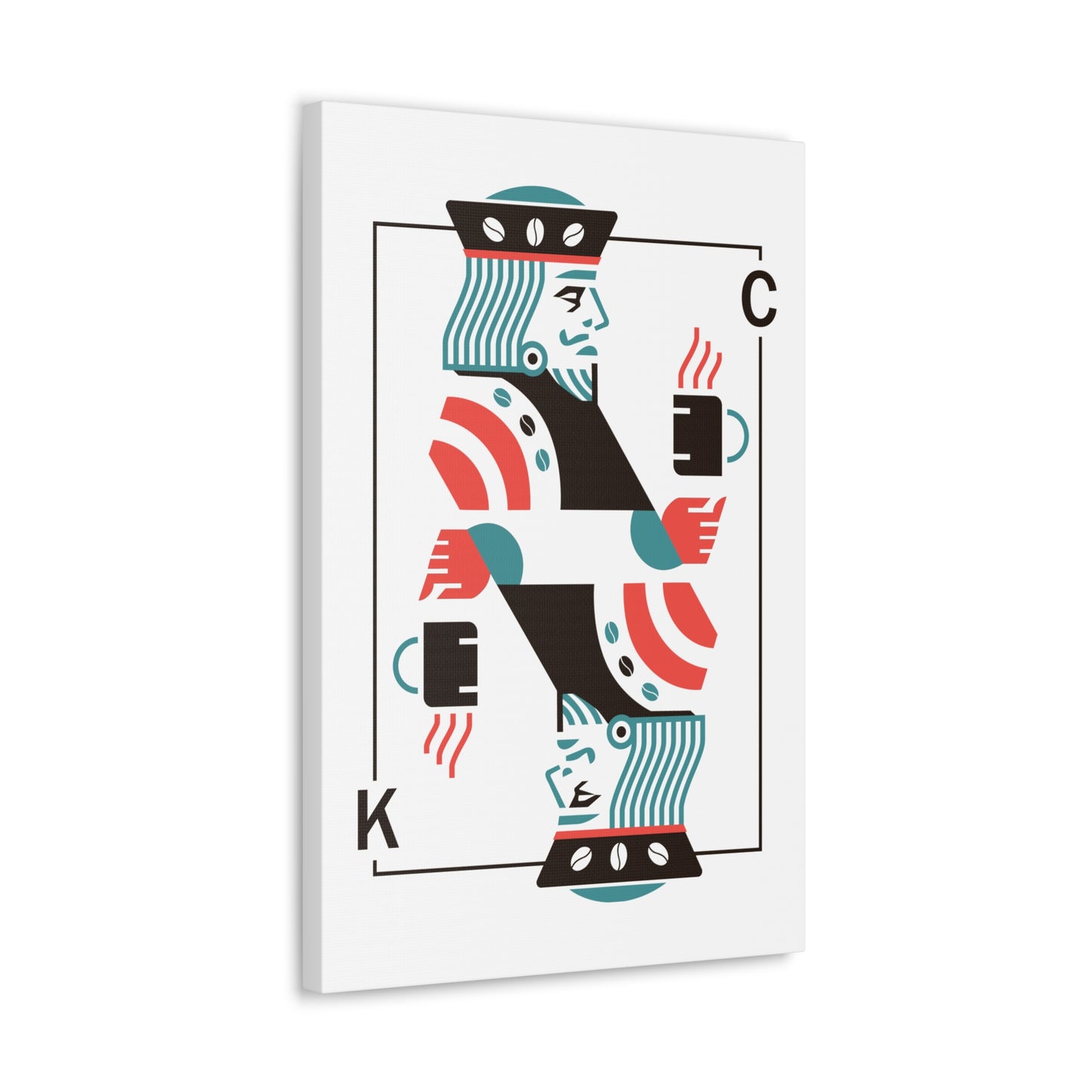 Coffee King Canvas Art — Modern Playing Card Wall Print