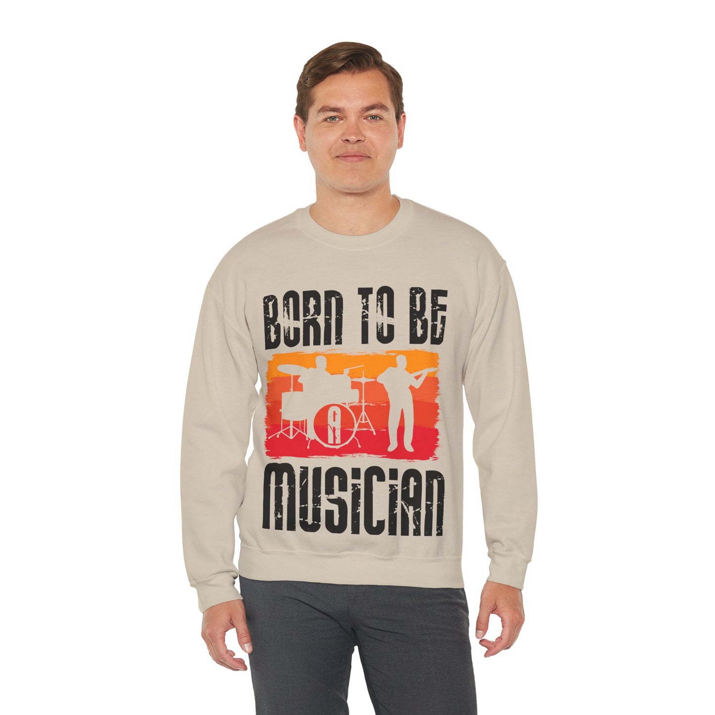Musician Sweatshirt - "Born To Be Musician" Vintage Band Crewneck