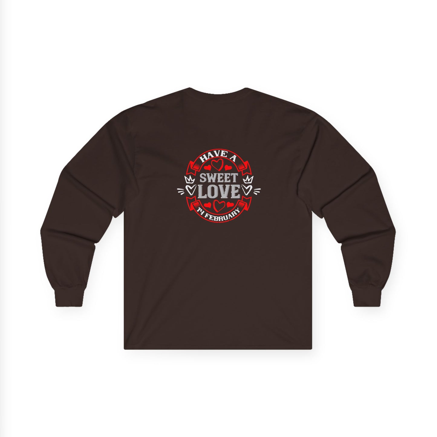 Have A Sweet Love Long Sleeve Tee — Retro Valentine Heart Graphic