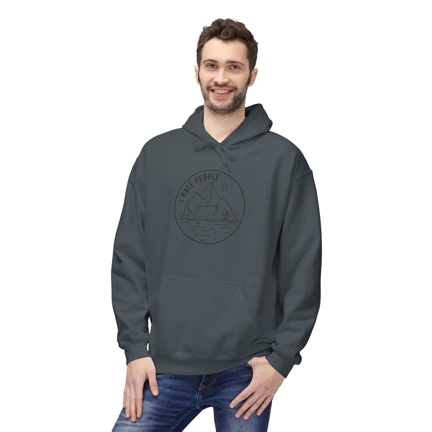 Adventure Camp Hoodie — 'Make People' Minimal Mountain & Lake Design