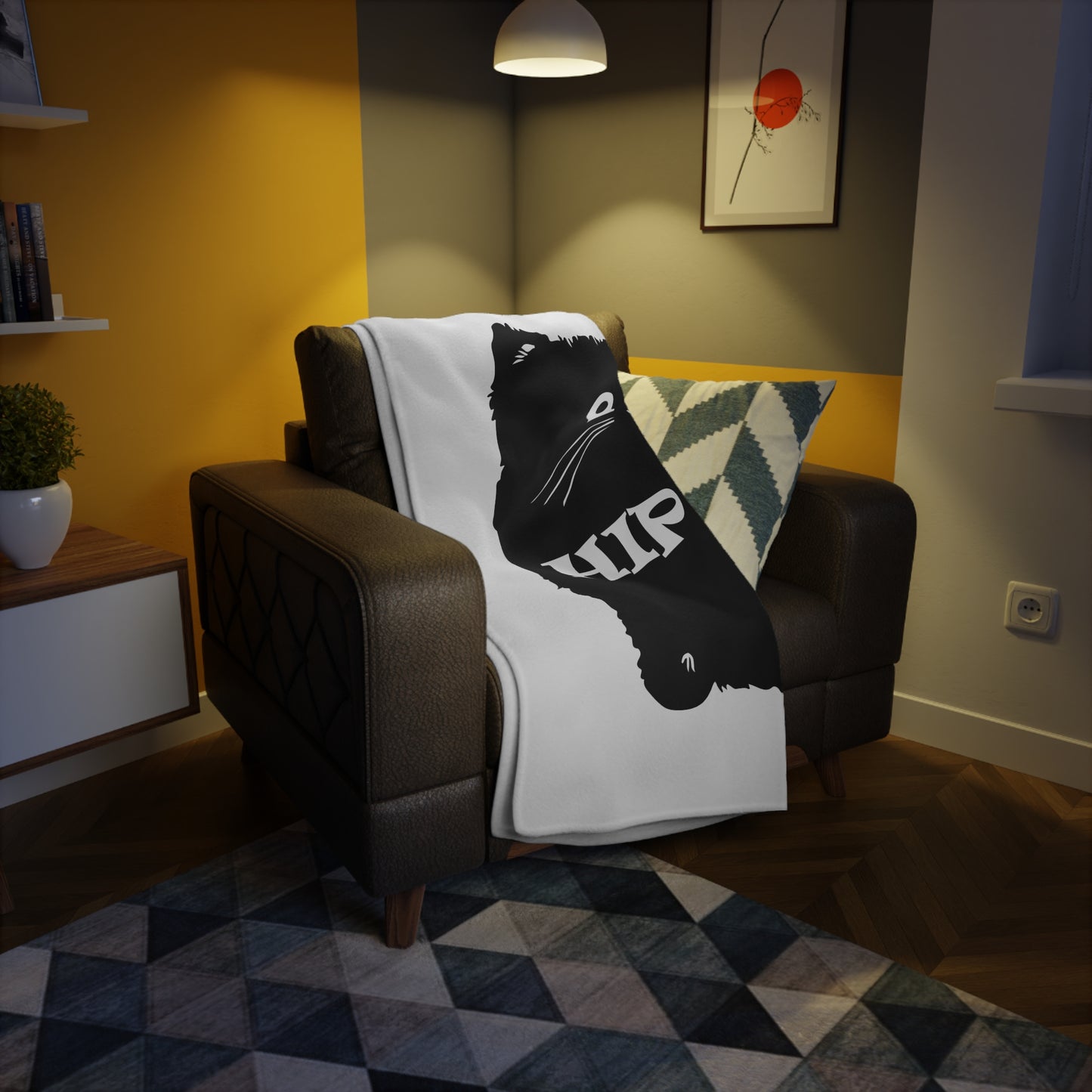 Hip Cat Plush Fleece Blanket - Cozy Cat Lover Gift