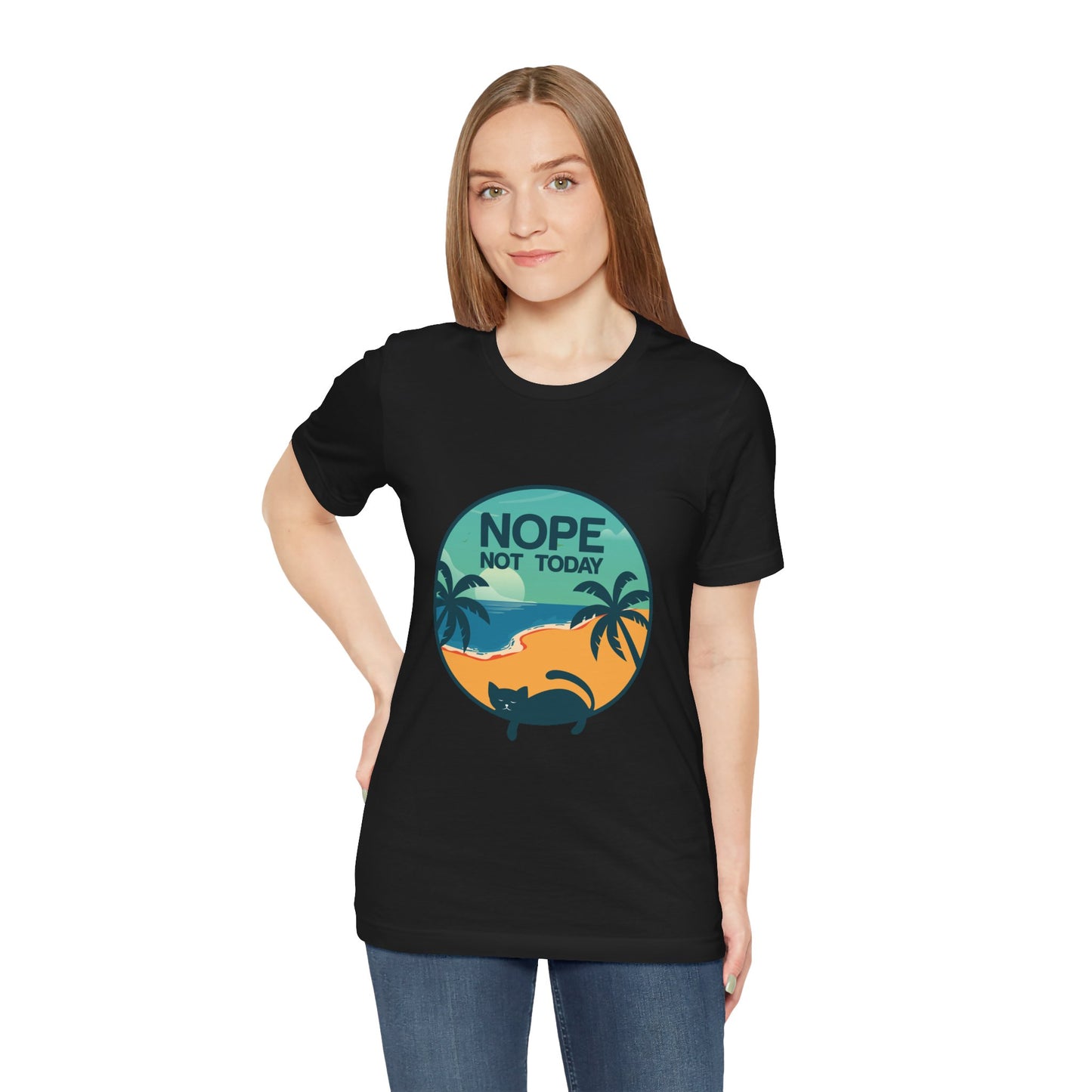Nope Not Today Beach Cat Tee