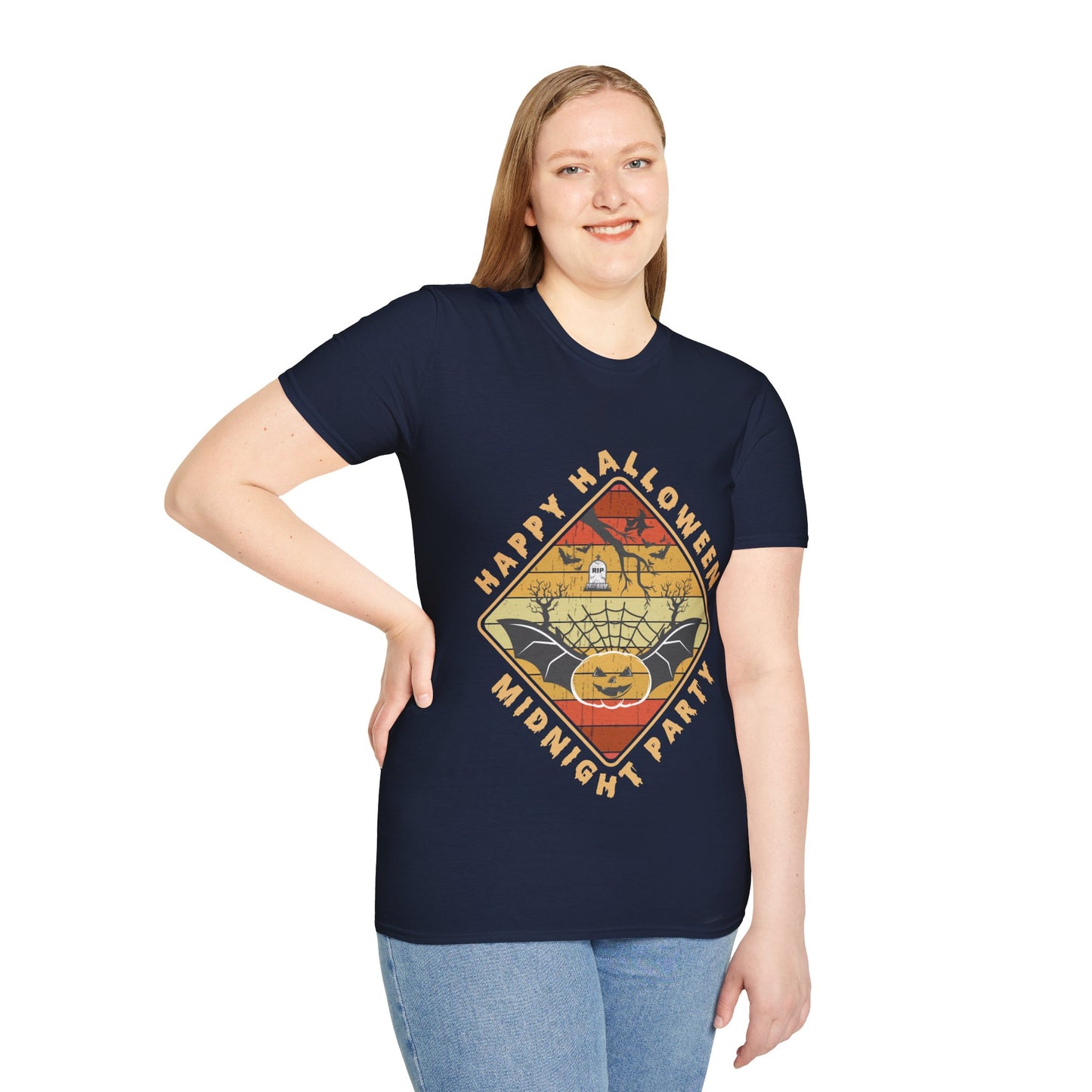 Unisex Halloween Tee - Happy Halloween Midnight Party T-Shirt