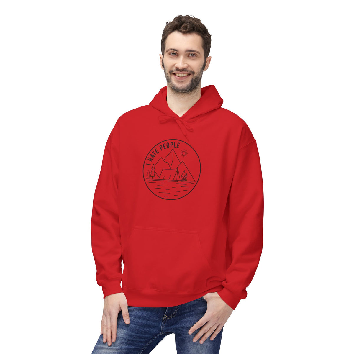 Adventure Camp Hoodie — 'Make People' Minimal Mountain & Lake Design