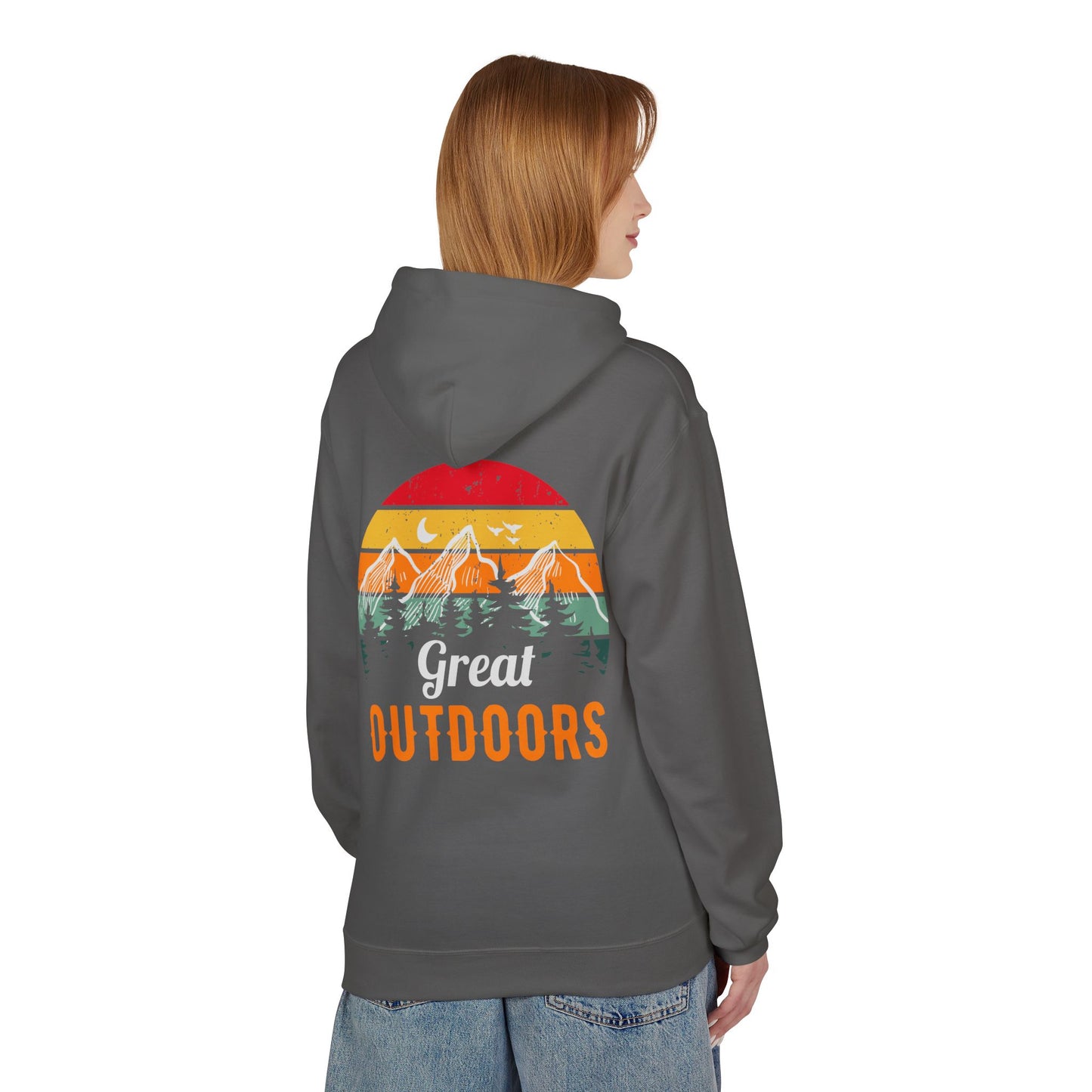Outdoors Hoodie — Great Outdoors Vintage Mountain & Trees Pullover