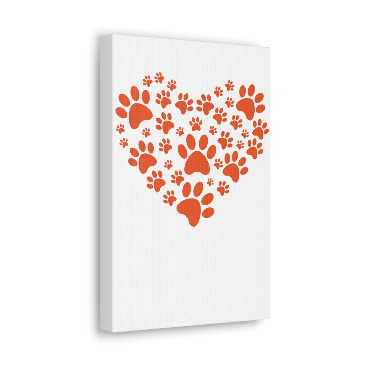 Pet Lover's Canvas Print - Dog Paw Heart Wall Art
