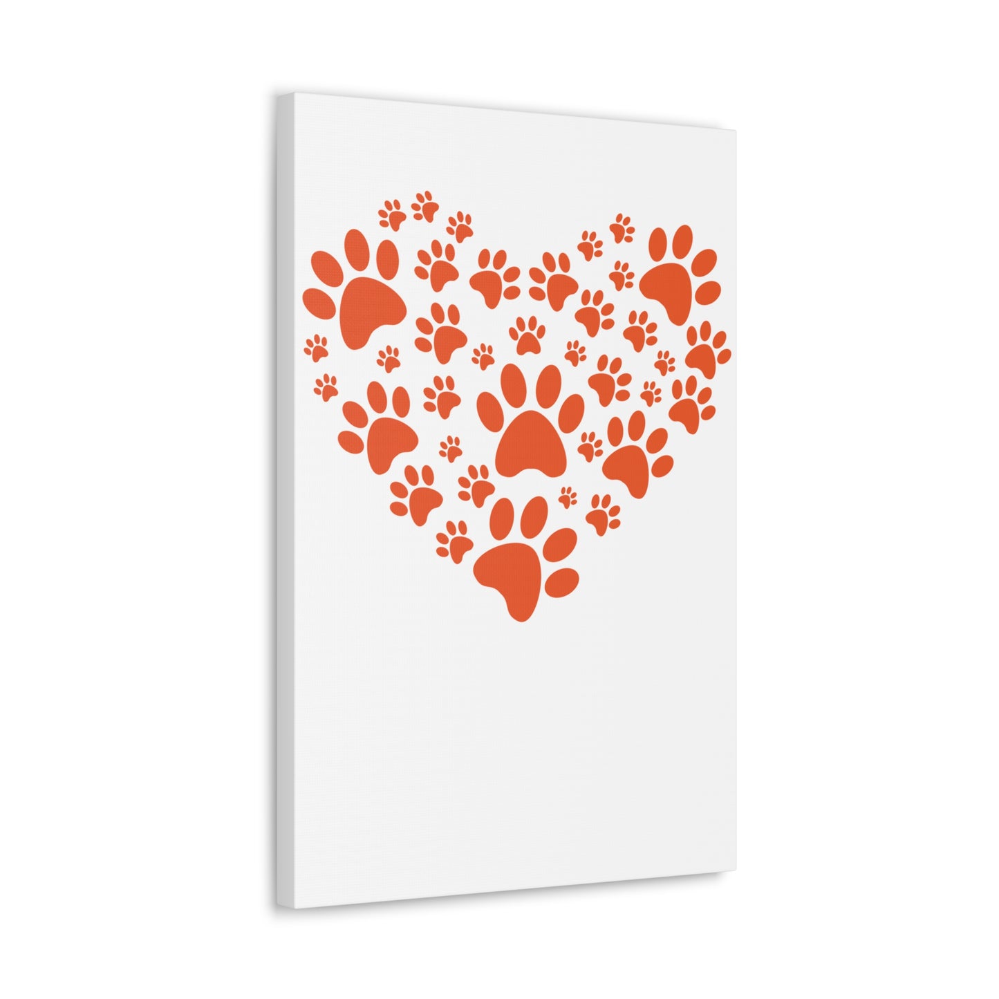Pet Lover's Canvas Print - Dog Paw Heart Wall Art