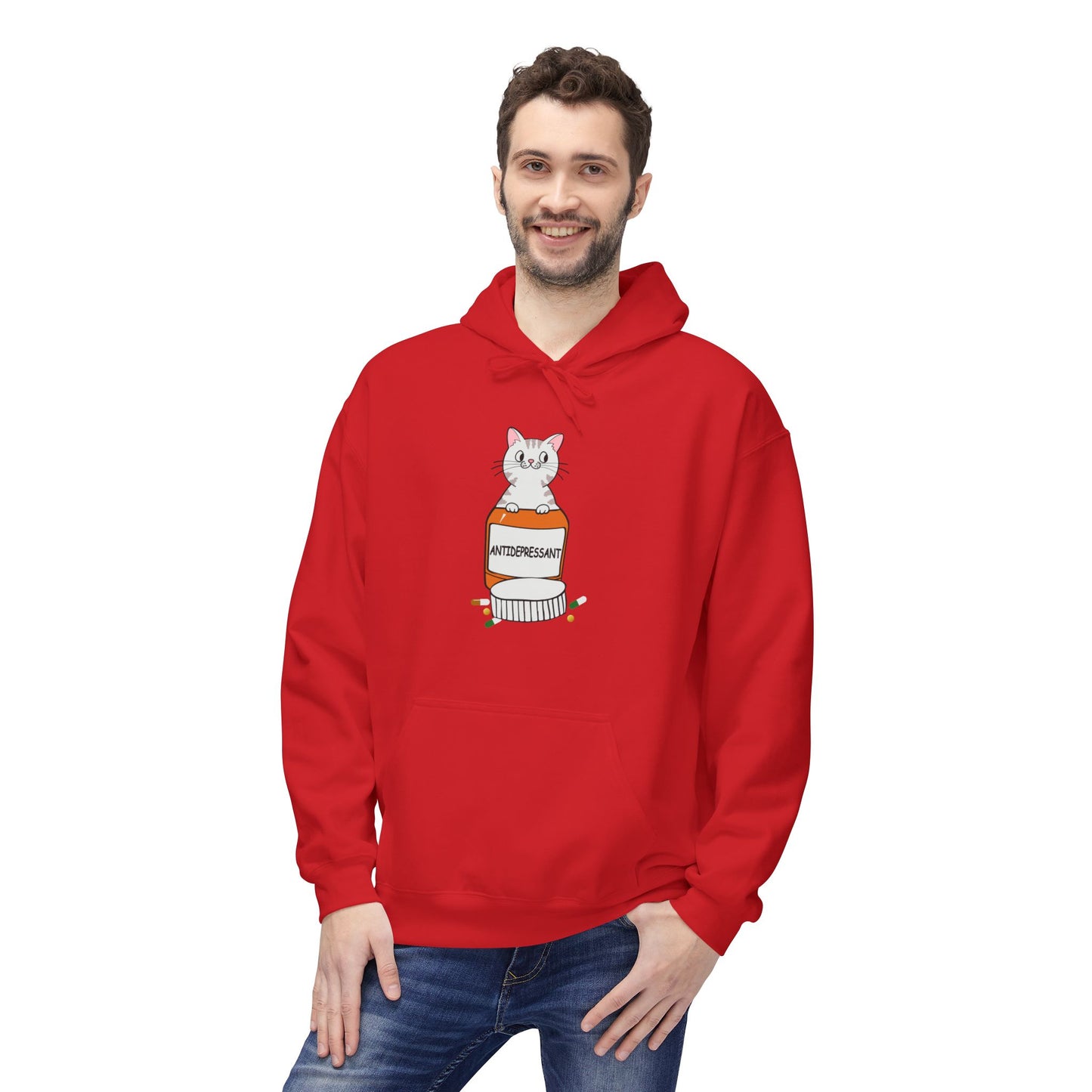 Cute Bunny in Medicine Bottle Hoodie — 'Anti Hiss' Graphic Pullover