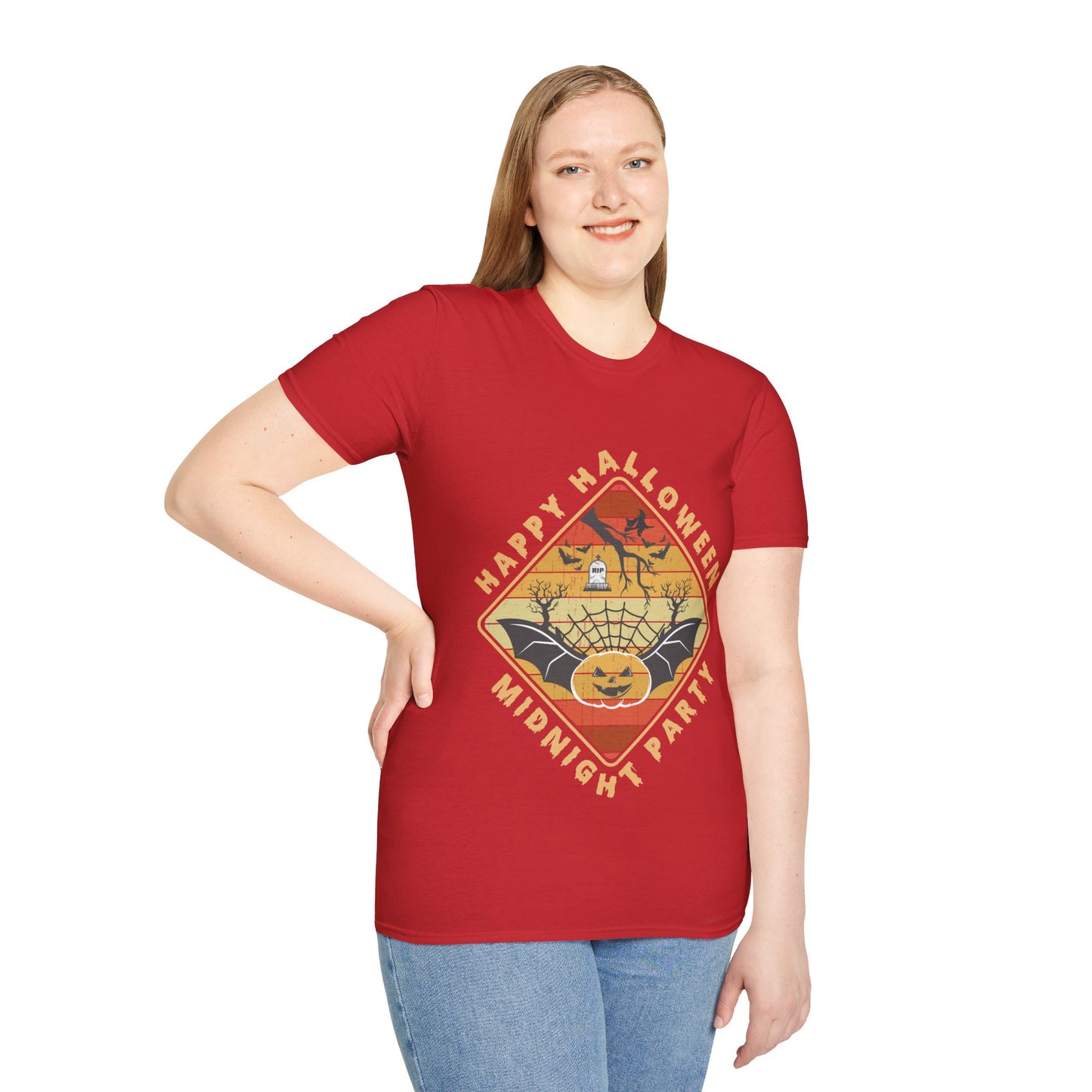 Unisex Halloween Tee - Happy Halloween Midnight Party T-Shirt