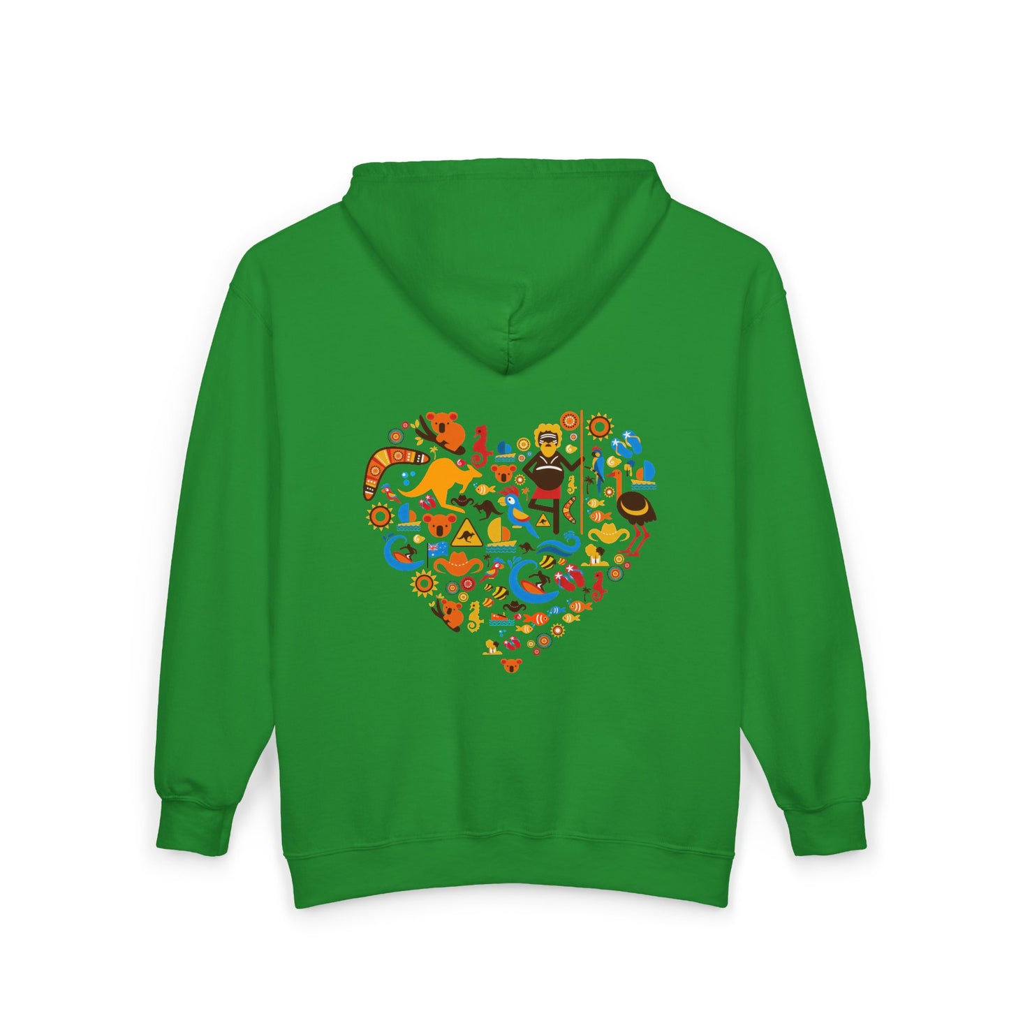 Zip Hoodie — Colorful Food Heart Graphic Full-Zip Hoodie