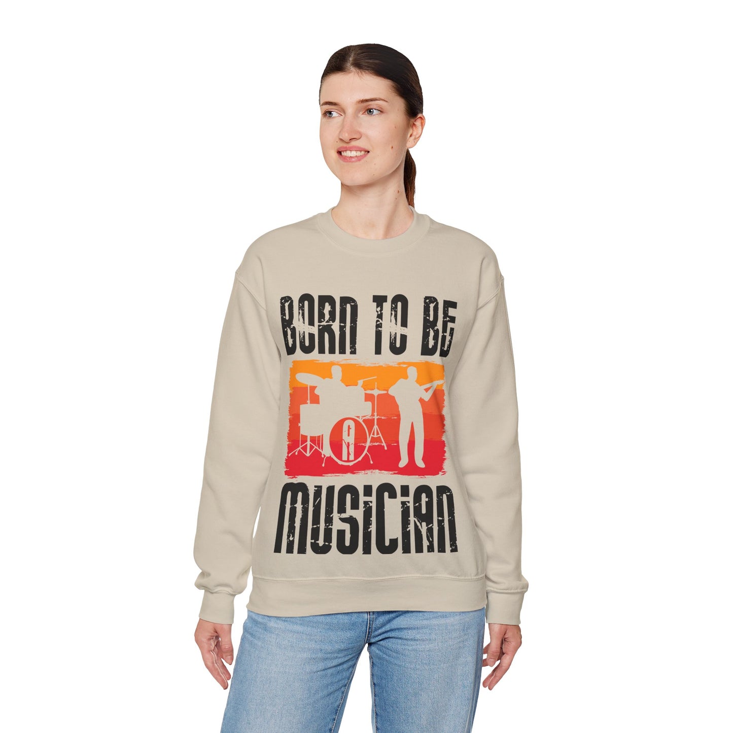 Musician Sweatshirt - "Born To Be Musician" Vintage Band Crewneck