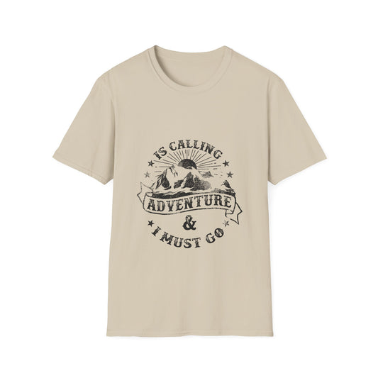 Adventure Is Calling Unisex Softstyle T-Shirt - Outdoor Enthusiast Tee