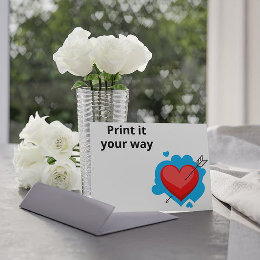 Valentine Heart Holiday Card — One-Sided Greeting Card (Print It Your Way)