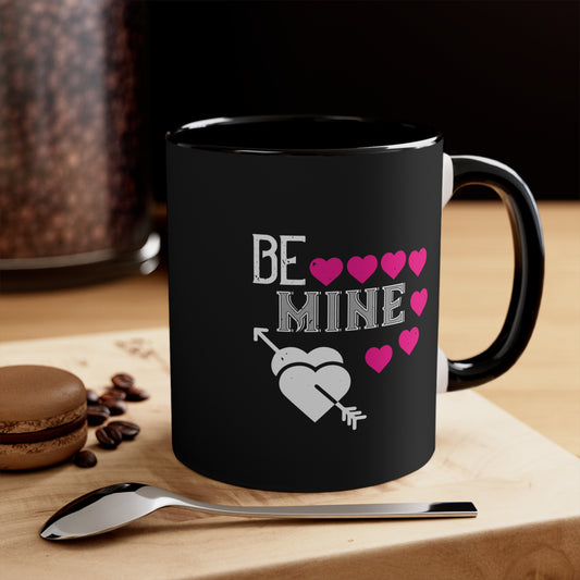 Black & Red Accent Mug — Bold Color Accent 11oz Coffee Cup