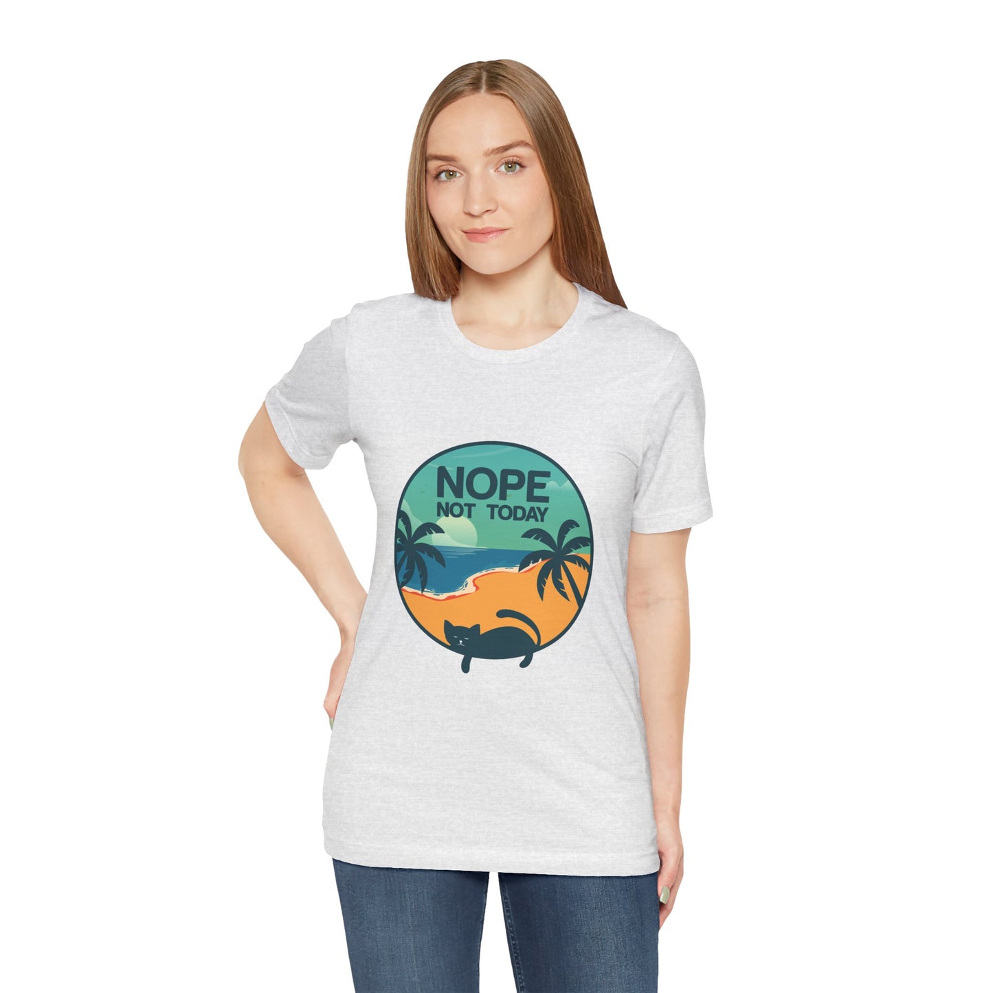 Nope Not Today Beach Cat Tee