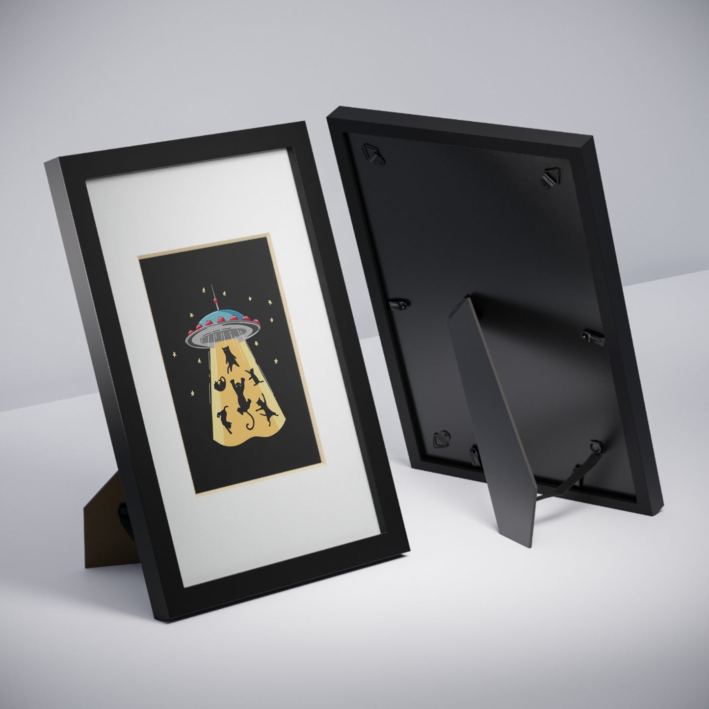 UFO Cat Abduction Framed Poster