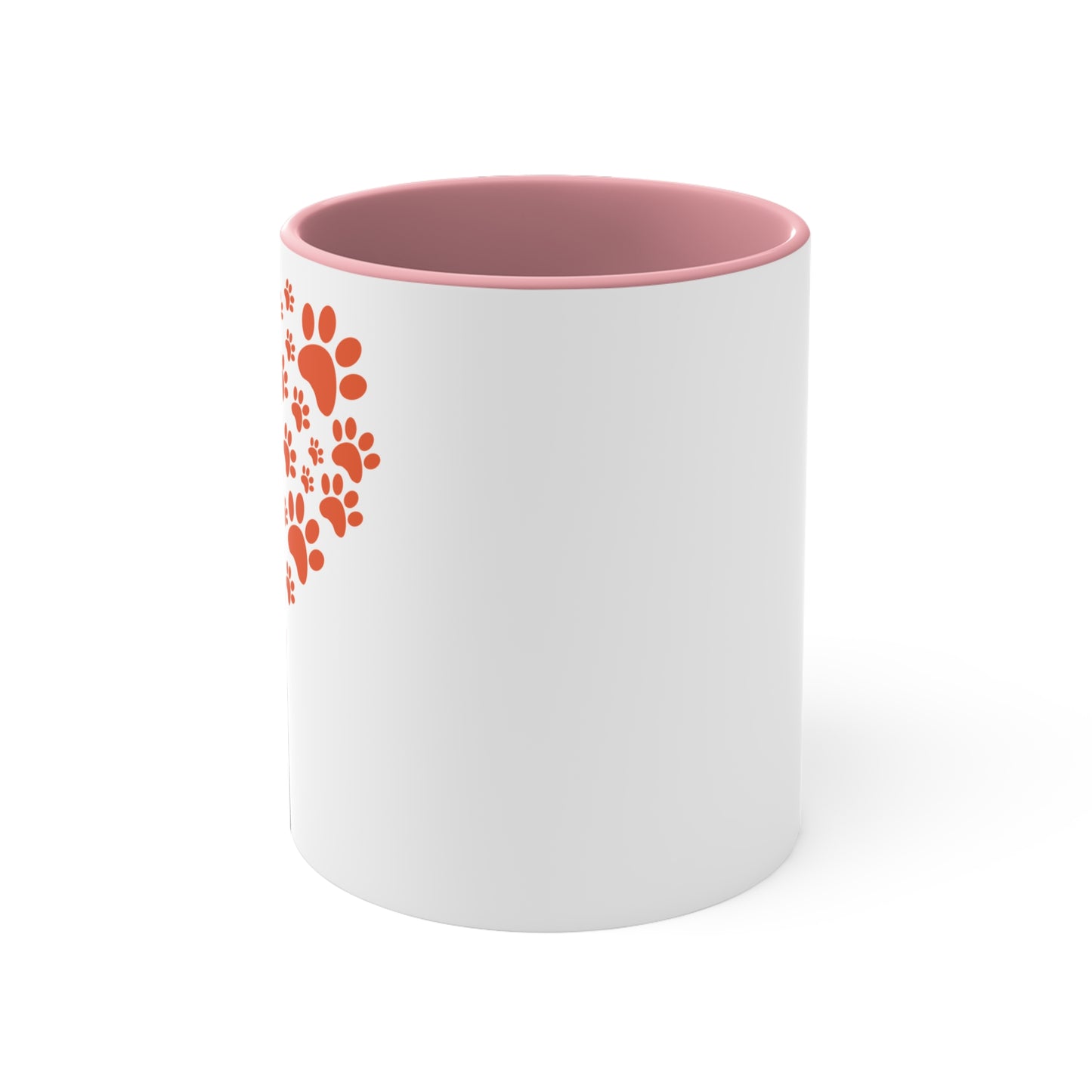 Heart-Shaped Pet Lover Mug | Colorful Dog Paw Print Coffee Cup