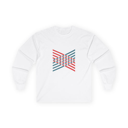 Stylish Unisex Long Sleeve Tee with Geometric Design