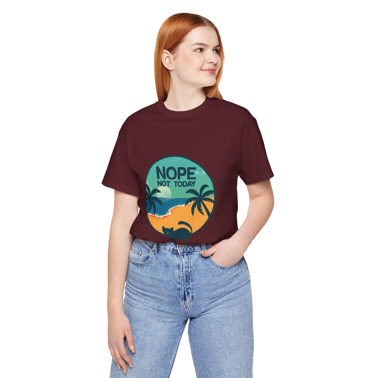 Nope Not Today Beach Cat Tee