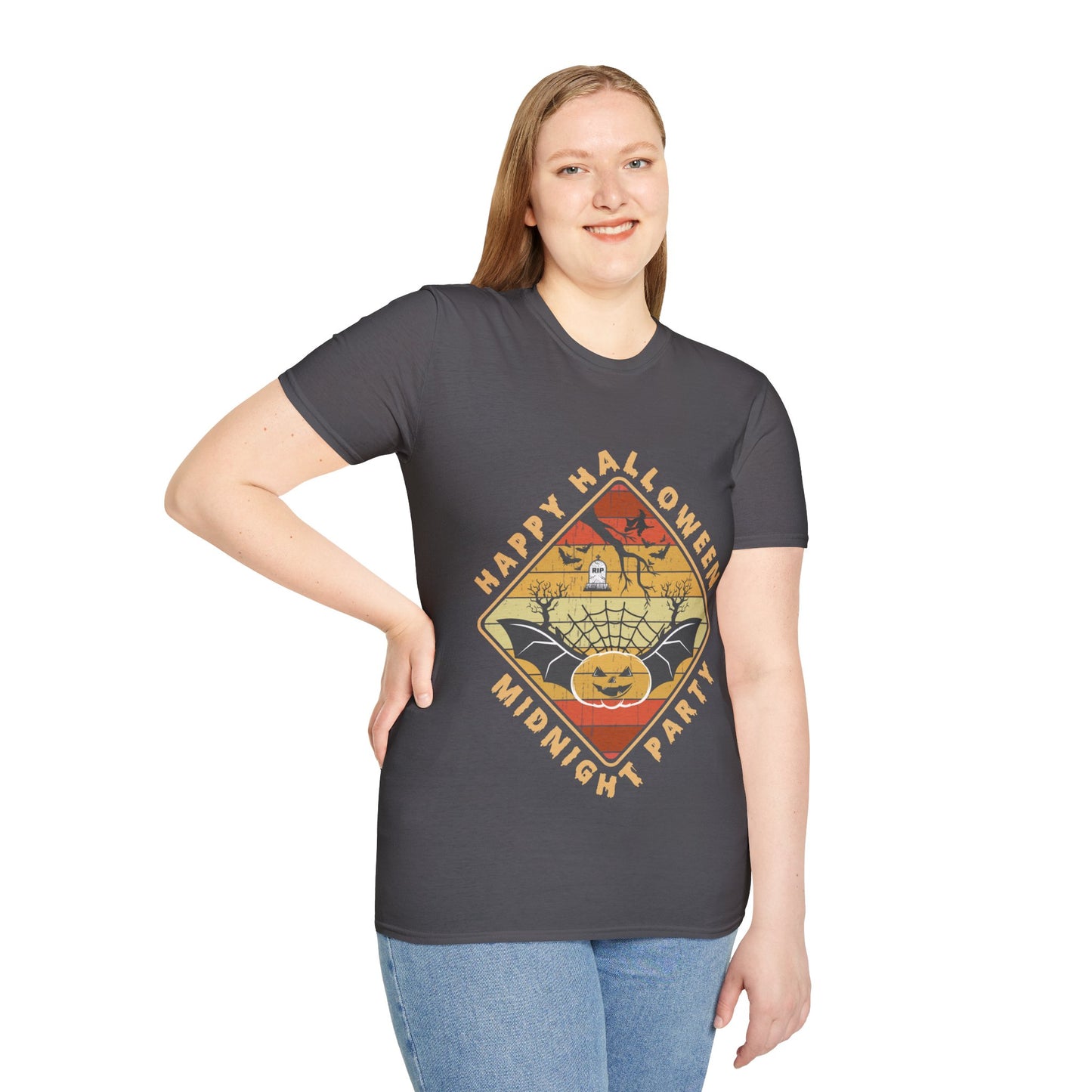 Unisex Halloween Tee - Happy Halloween Midnight Party T-Shirt