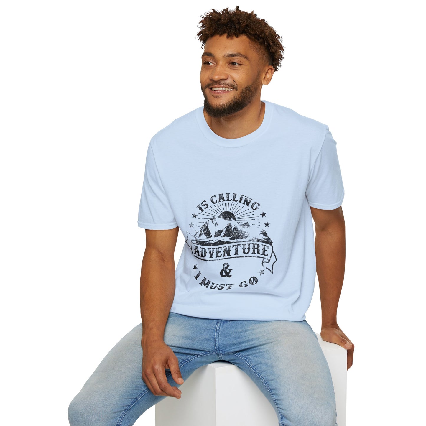 Adventure Is Calling Unisex Softstyle T-Shirt - Outdoor Enthusiast Tee
