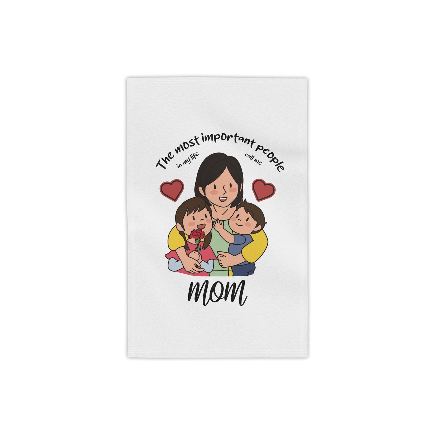 Mom & Kids Beach Towel — "The Most Important People" Family Graphic
