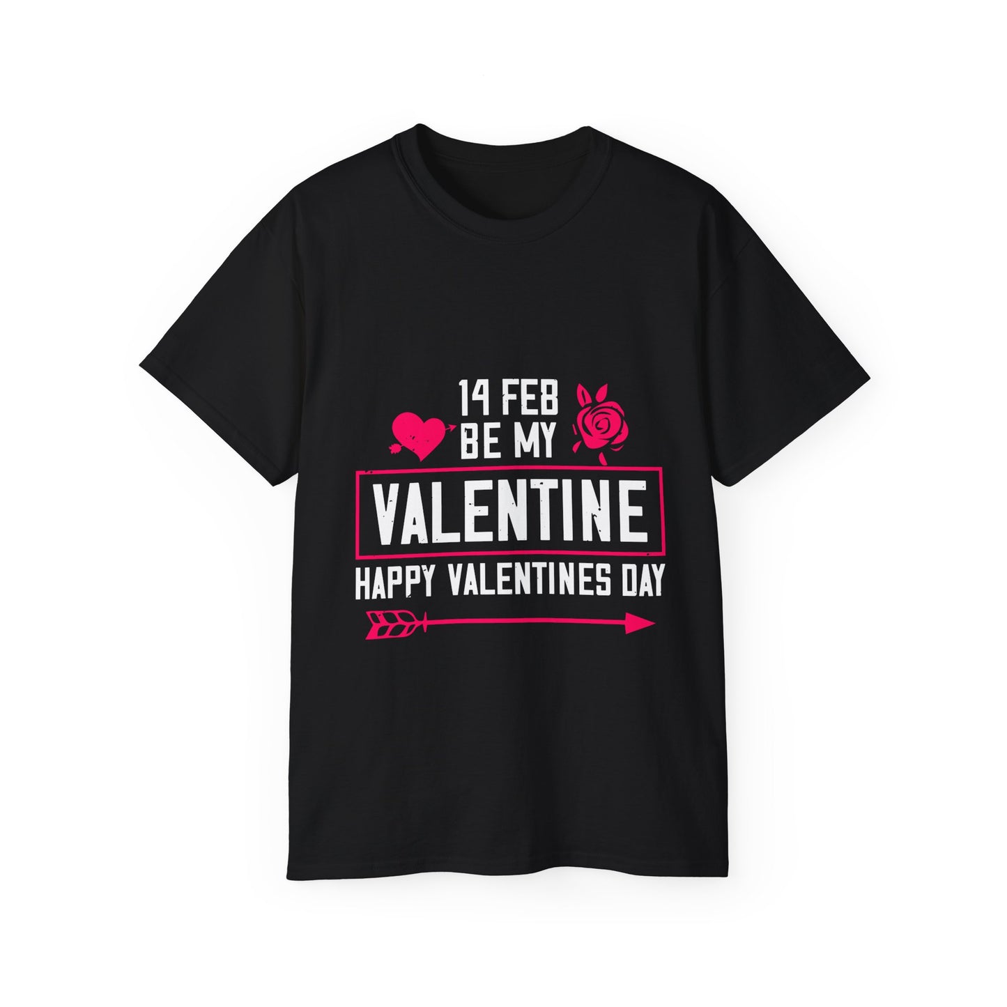 Valentine's Day Tee — "14 Feb Be My Valentine" Graphic Shirt
