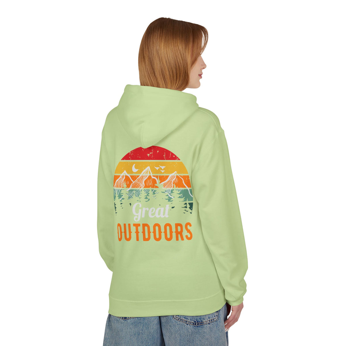 Outdoors Hoodie — Great Outdoors Vintage Mountain & Trees Pullover