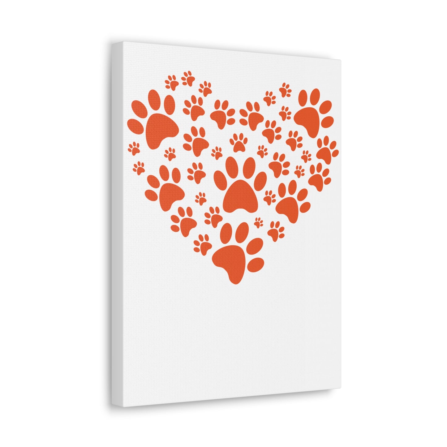 Pet Lover's Canvas Print - Dog Paw Heart Wall Art