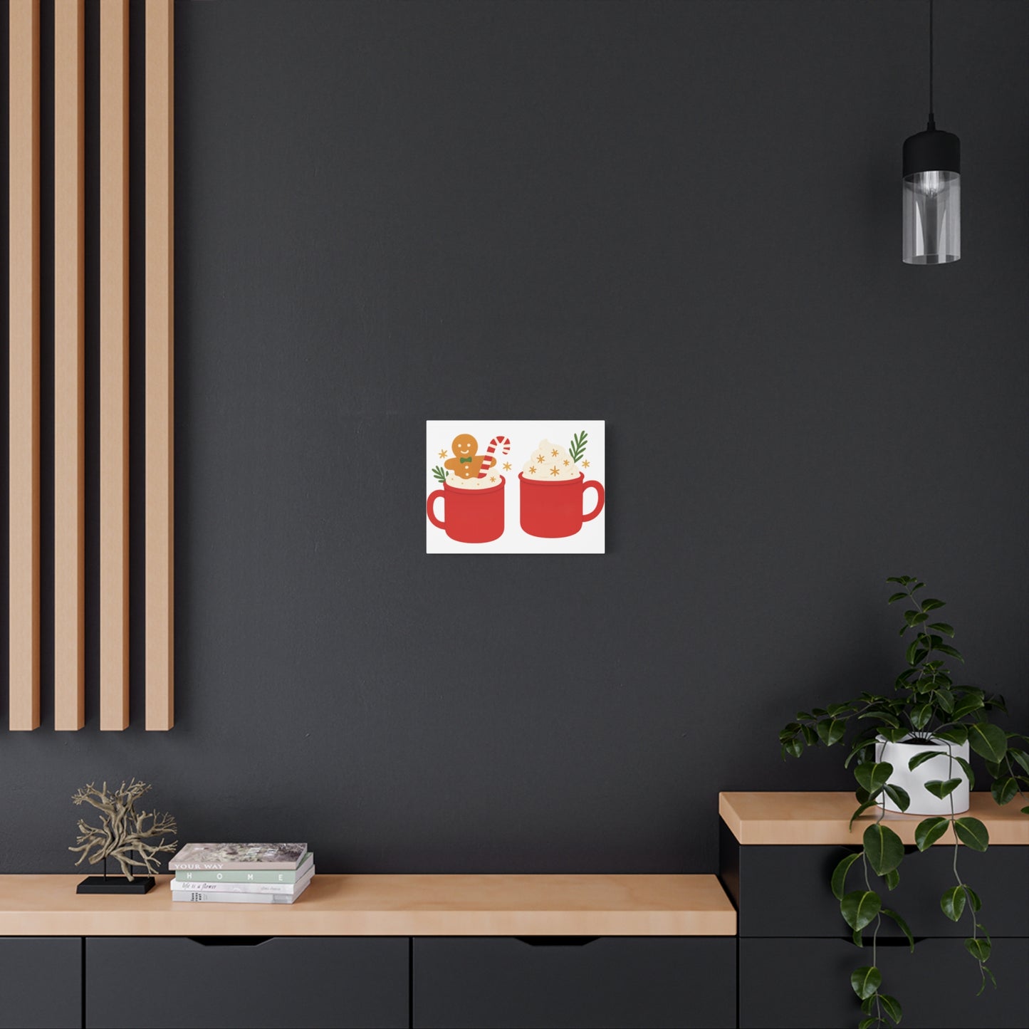 Cat Pattern Canvas Print — Whimsical Kittens & Fishbone Wall Art