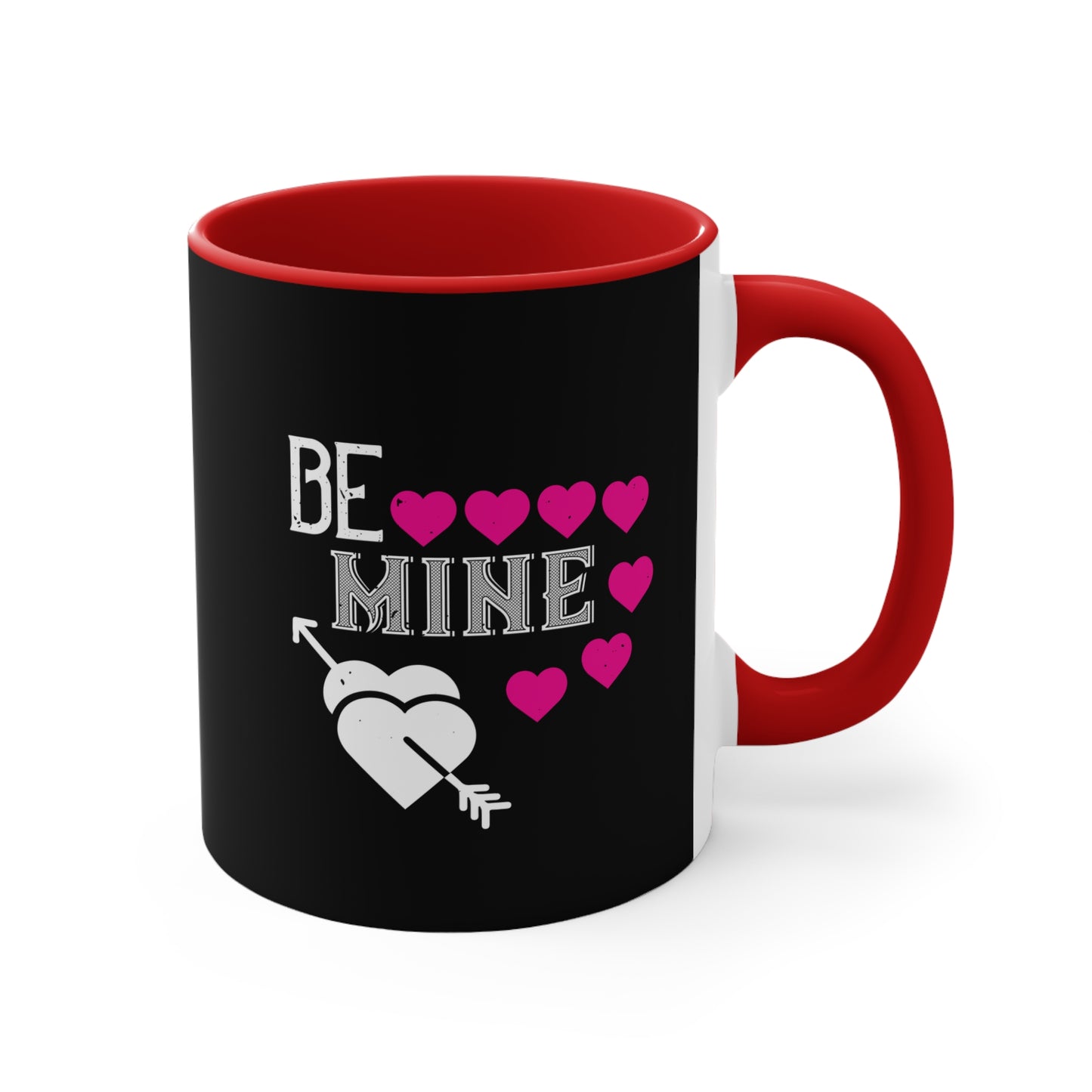 Black & Red Accent Mug — Bold Color Accent 11oz Coffee Cup