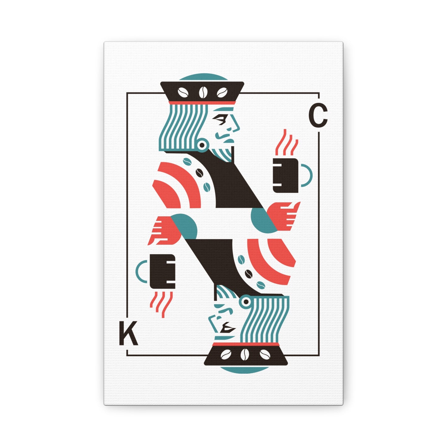 Coffee King Canvas Art — Modern Playing Card Wall Print