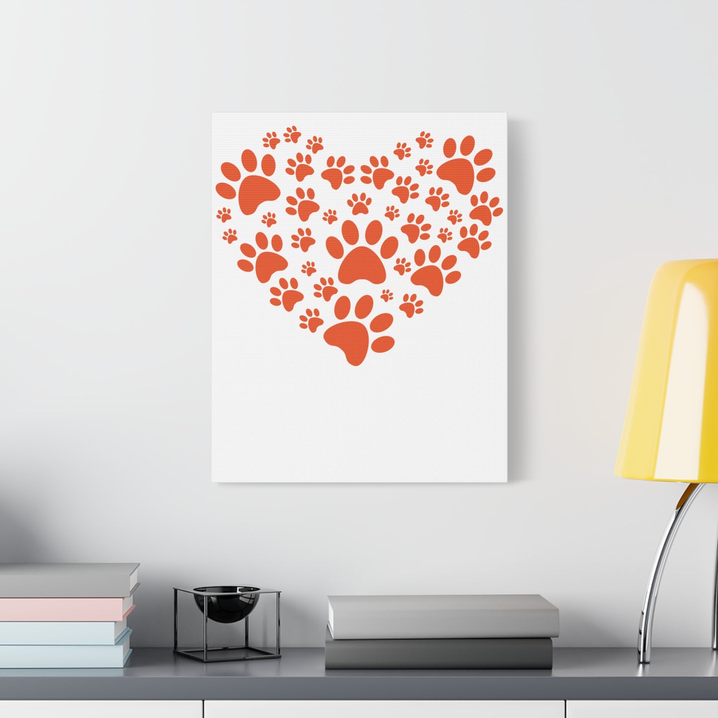 Pet Lover's Canvas Print - Dog Paw Heart Wall Art