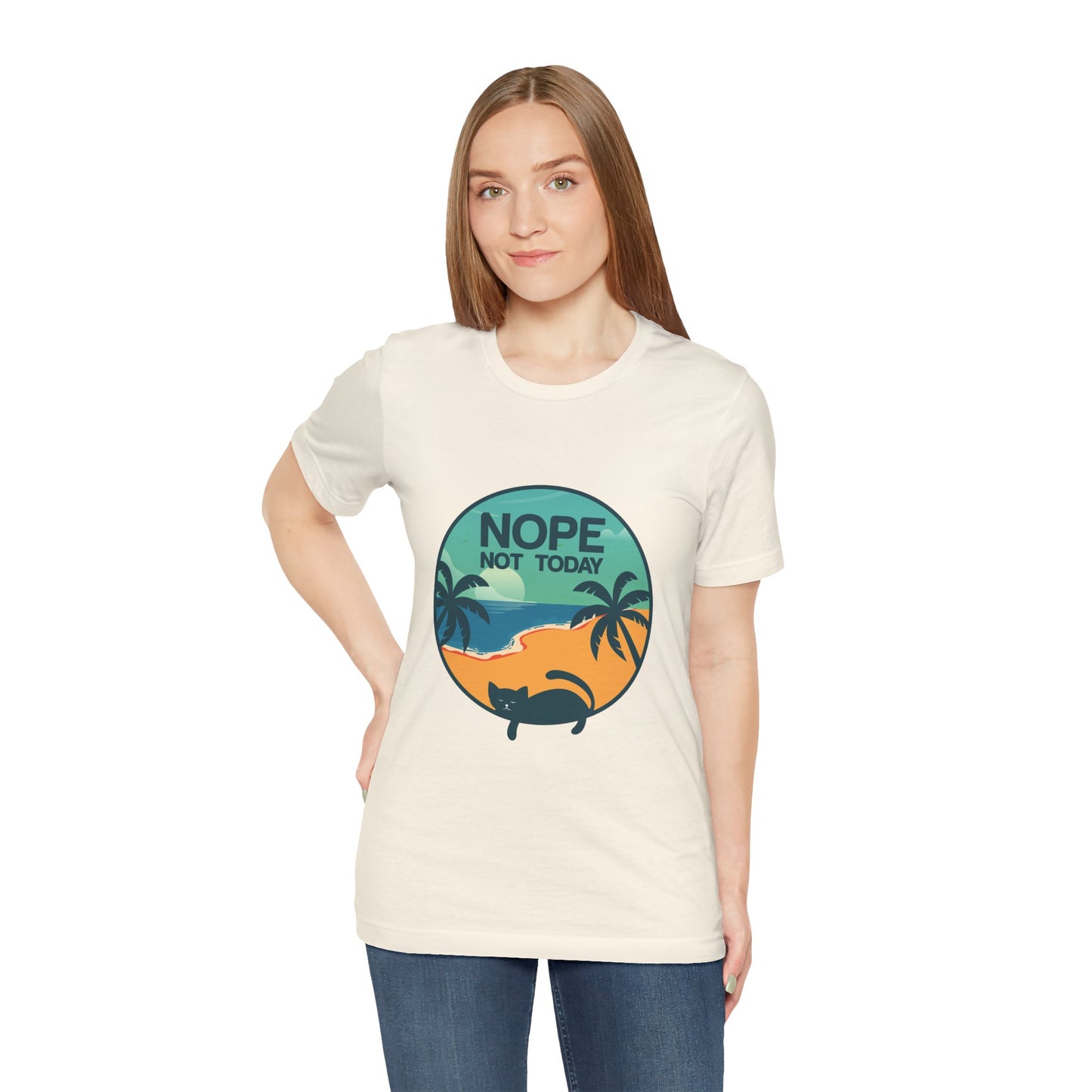 Nope Not Today Beach Cat Tee