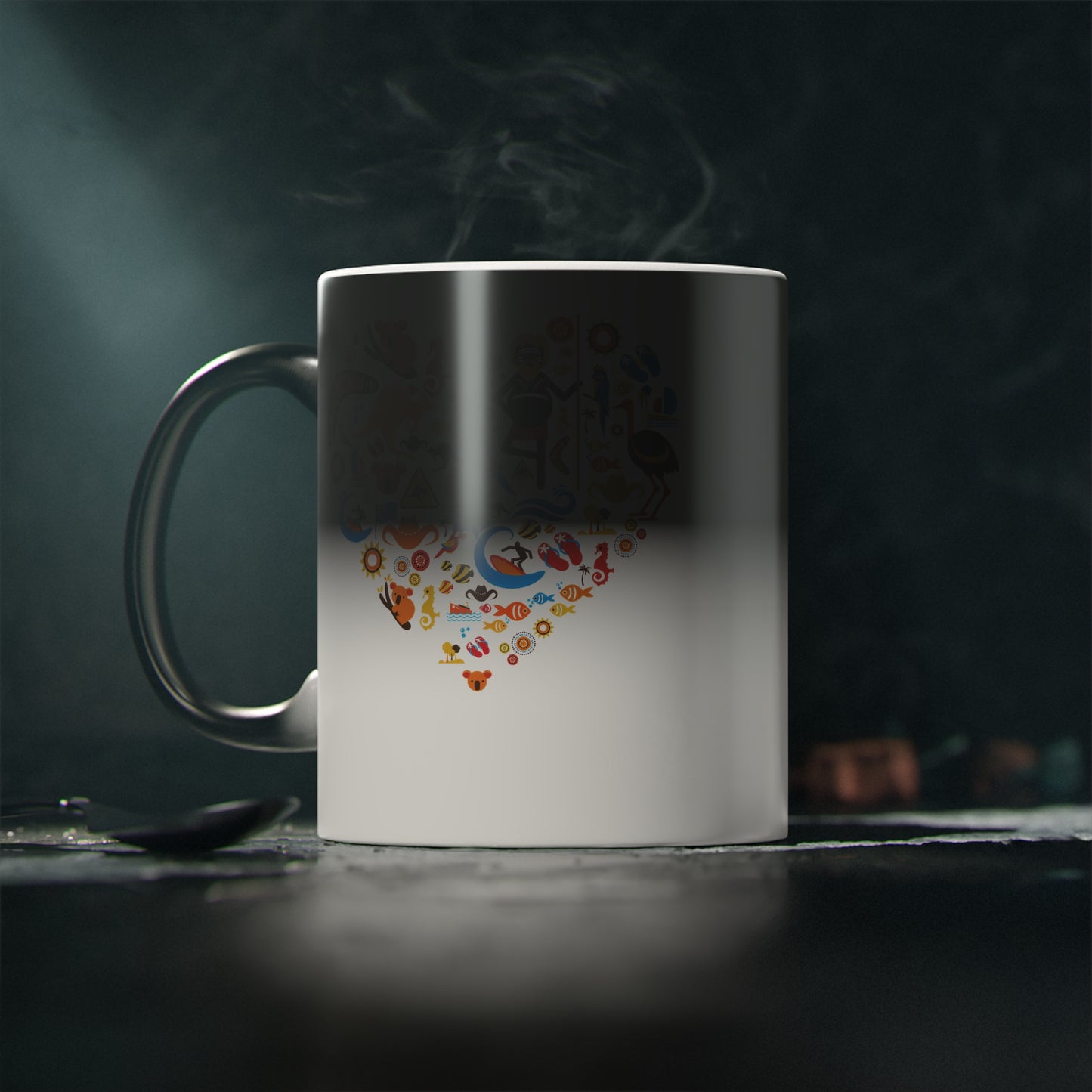 Magic Mug — Coffee & Tea Emoji Heart Heat-Change Mug