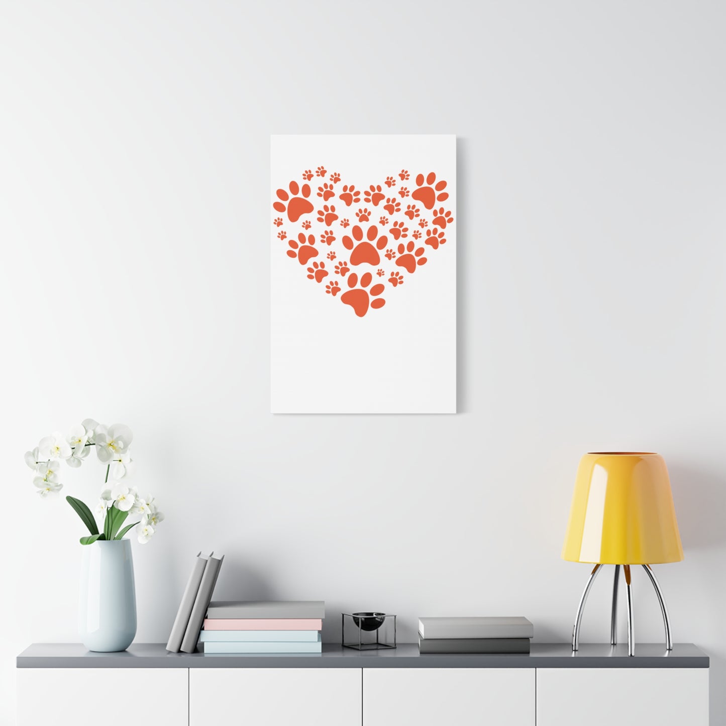 Pet Lover's Canvas Print - Dog Paw Heart Wall Art