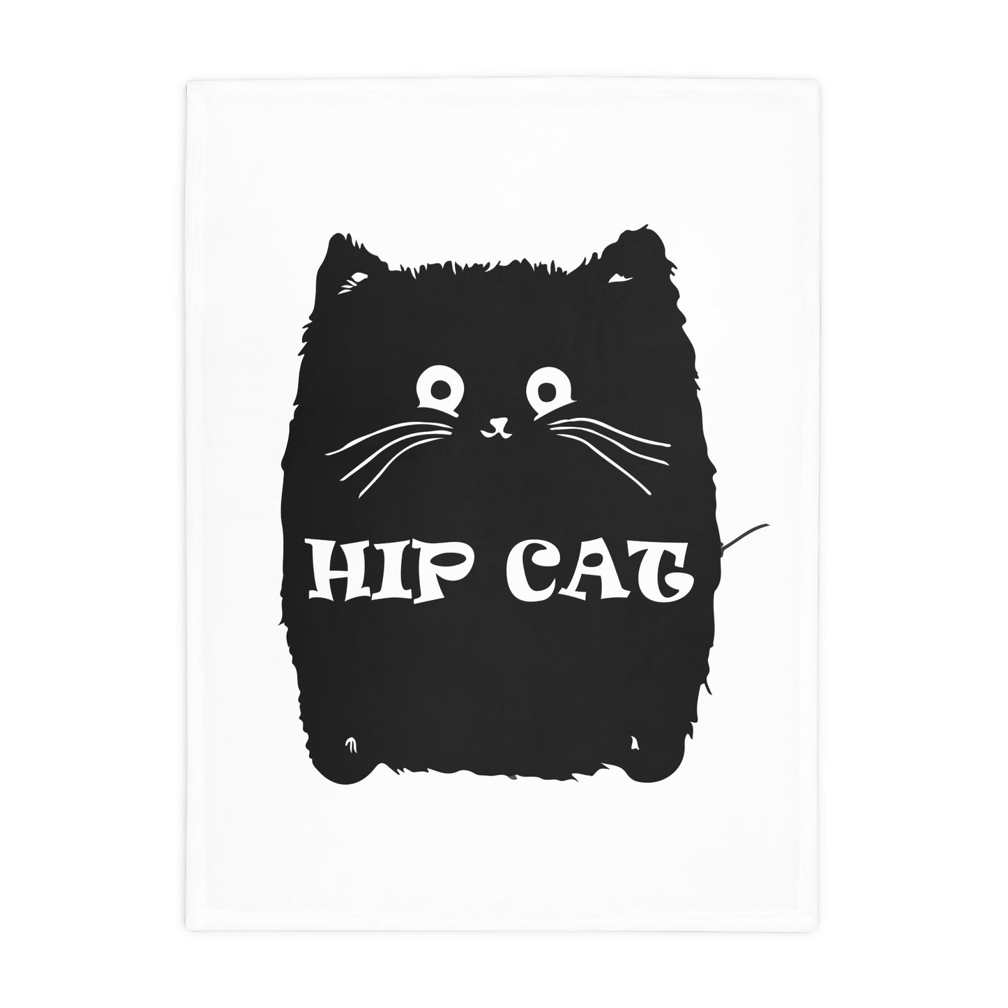 Hip Cat Plush Fleece Blanket - Cozy Cat Lover Gift