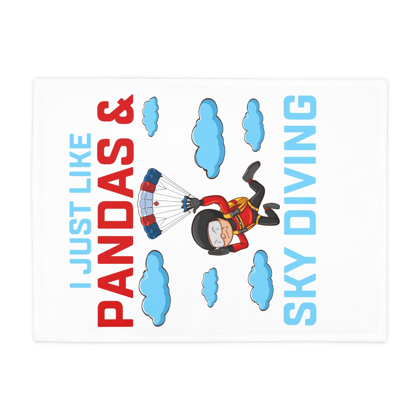 Sky Diving Pandas Plush Fleece Blanket