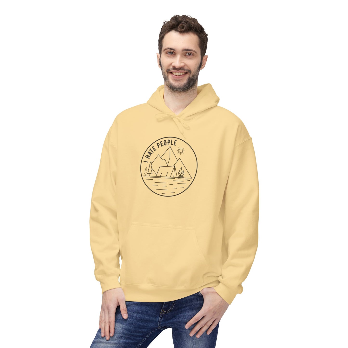 Adventure Camp Hoodie — 'Make People' Minimal Mountain & Lake Design