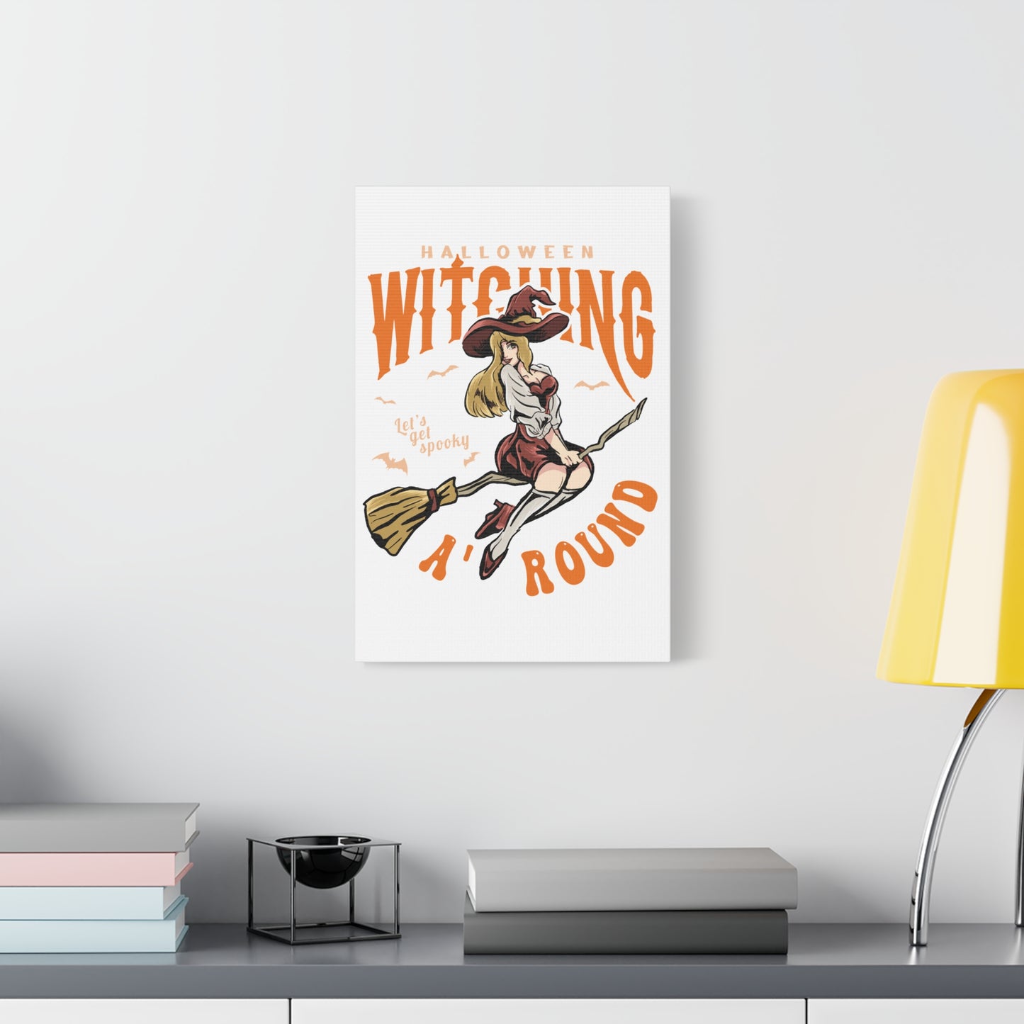 Canvas Print — "Witching Around" Vintage Halloween Witch Wall Art