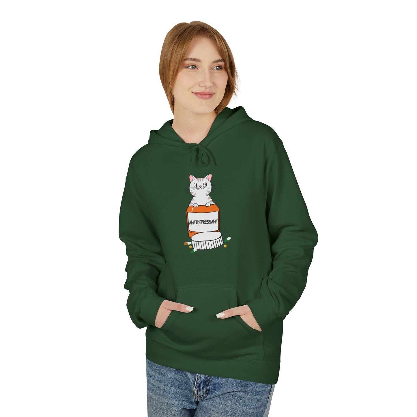 Cute Bunny in Medicine Bottle Hoodie — 'Anti Hiss' Graphic Pullover