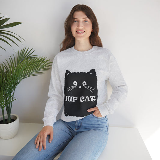 Hip Cat Unisex Sweatshirt - Cute Cat Lover Gift