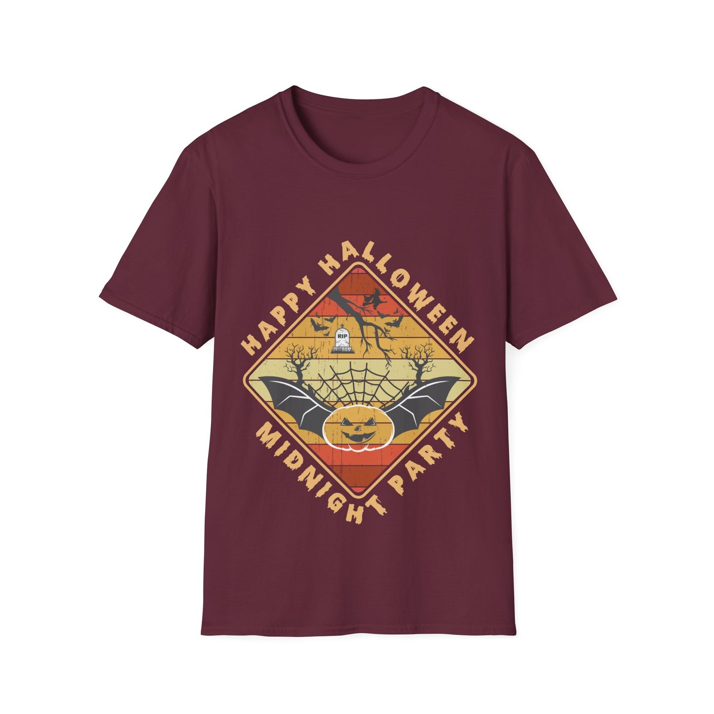 Unisex Halloween Tee - Happy Halloween Midnight Party T-Shirt