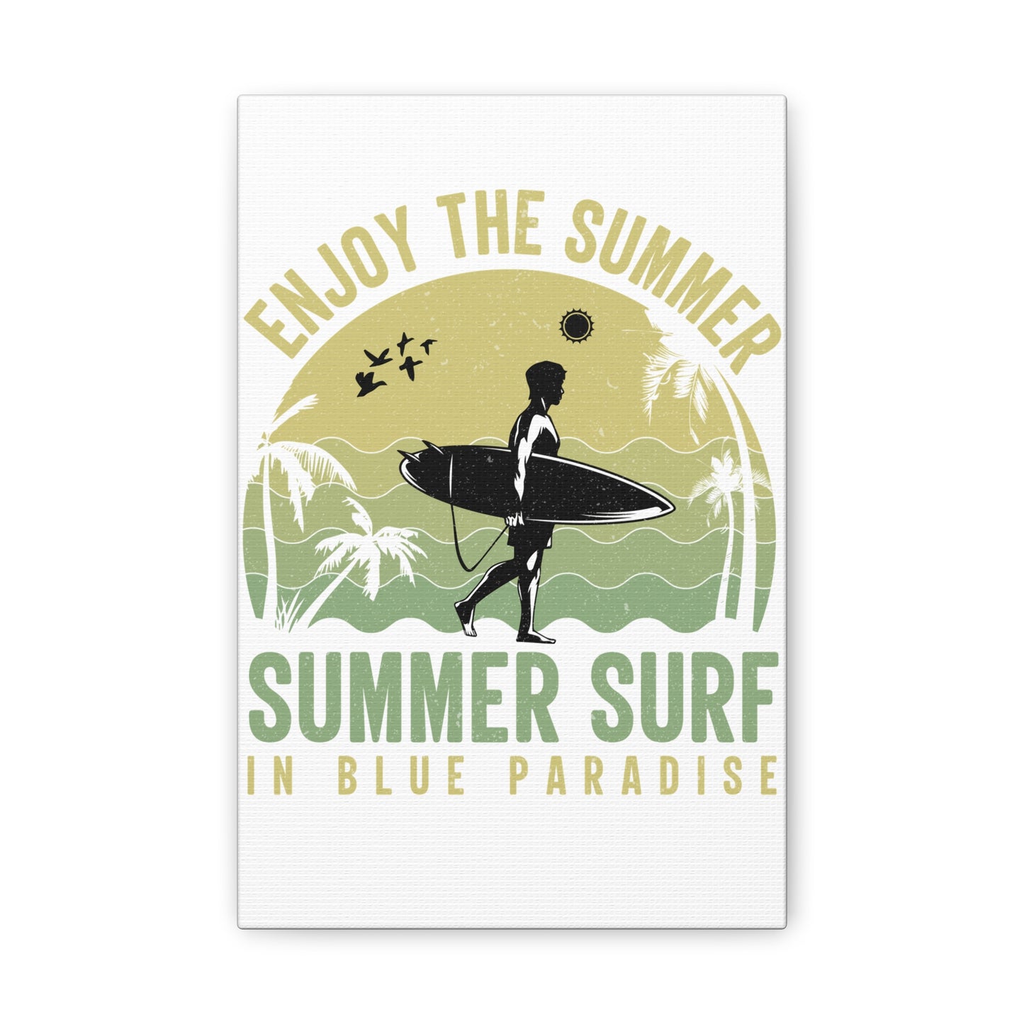 Canvas Art - "Enjoy The Summer: Summer Surf in Blue Paradise" Wall Print