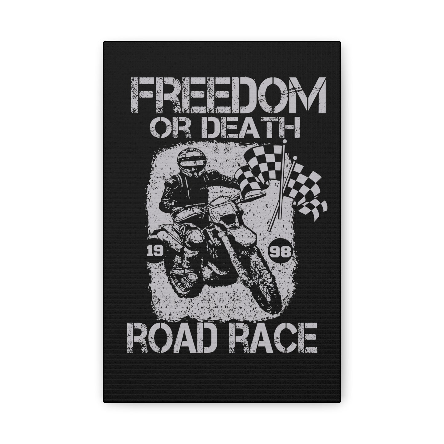 Motorcycle Art Print - Freedom or Death Road Race Decor