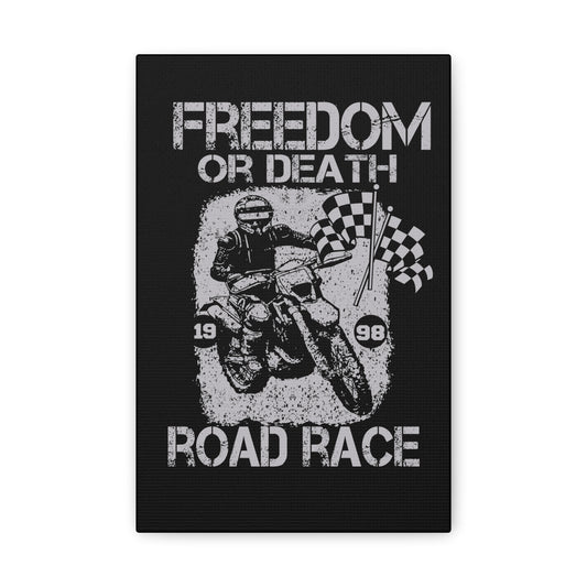 Motorcycle Art Print - Freedom or Death Road Race Decor