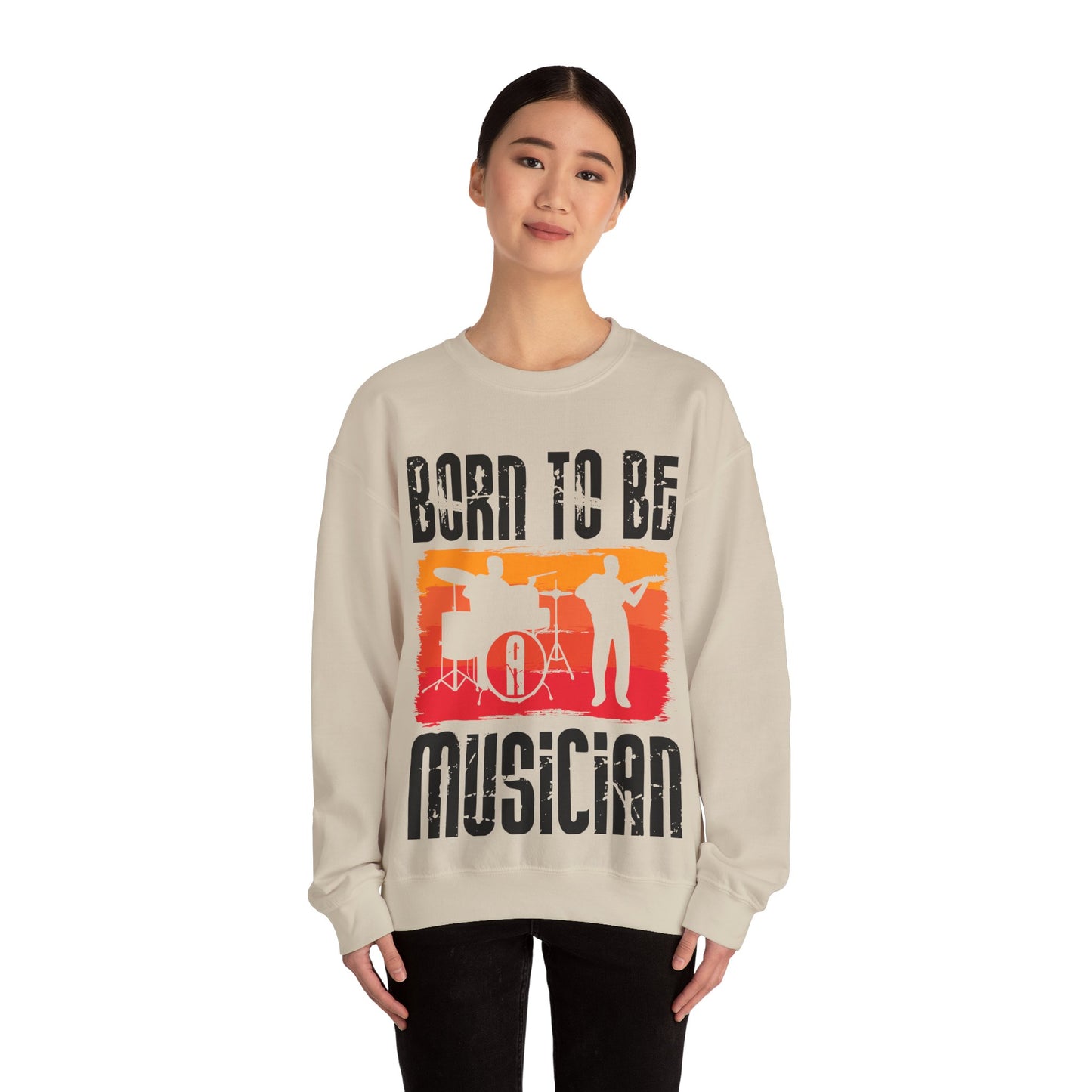 Musician Sweatshirt - "Born To Be Musician" Vintage Band Crewneck