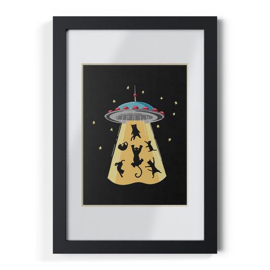 UFO Cat Abduction Framed Poster