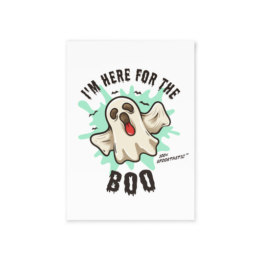 Spooky Holiday Cards - I'm Here for the Boo, Halloween Greetings, Ghost-Themed Cards, Cute Card Set, Festive Note Cards